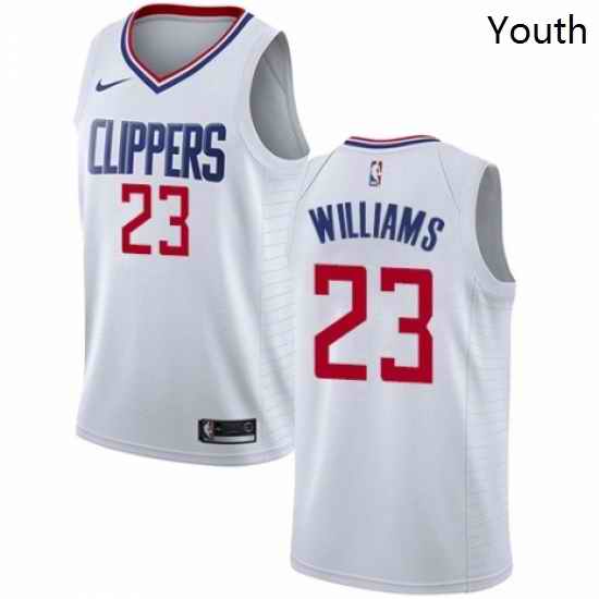Youth Nike Los Angeles Clippers 23 Louis Williams Authentic White NBA Jersey Association Edition